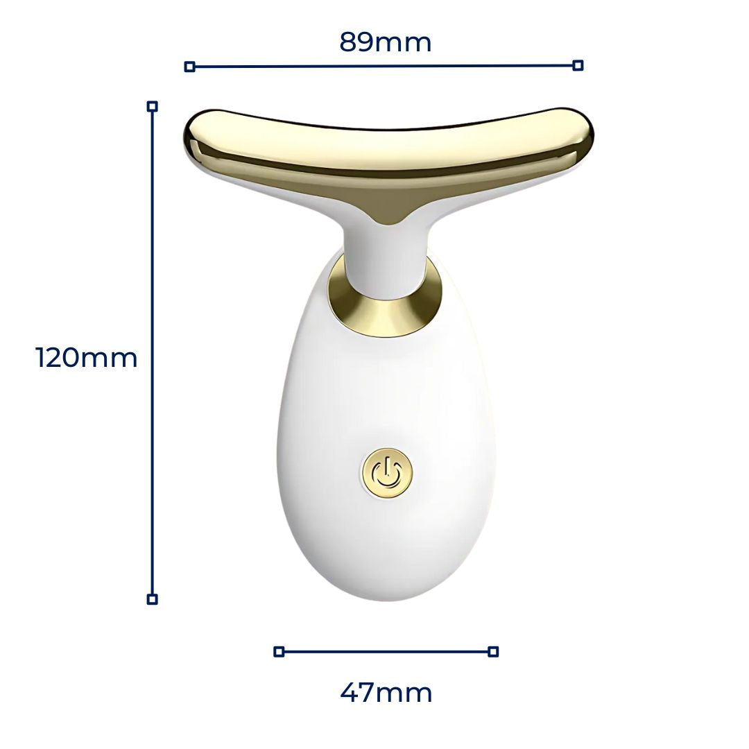 LumiLift EMS Ansigtskonturer – Kompakt, elegant sort/hvid, EMS mikrostrøm, hudopstramning, anti-aging enhed