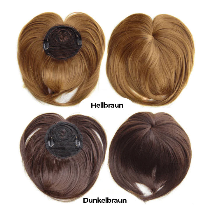 Mørkbrun LushLift hårtopper, der effektivt camouflerer hårtab og giver et fyldigt, sundt look.