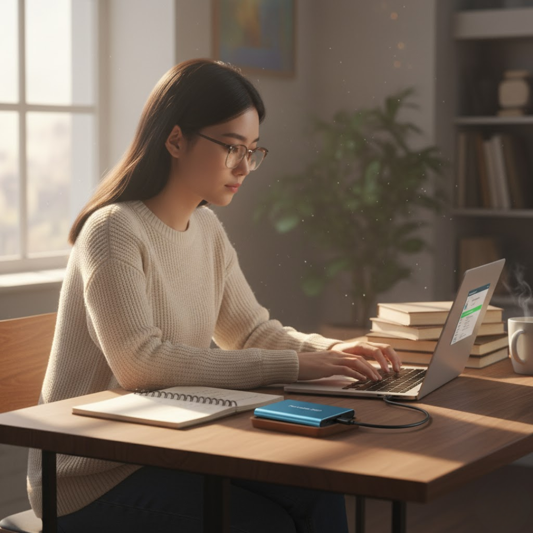 USB-C ekstern SSD for lynhurtig datadisk adgang og pålidelig mobil lagring af filer.