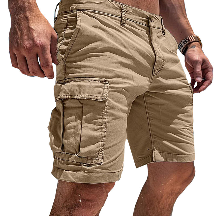 Mænds Bradley cargo shorts i beige med praktiske lommer til sommer; komfortabel fritidsstil.
