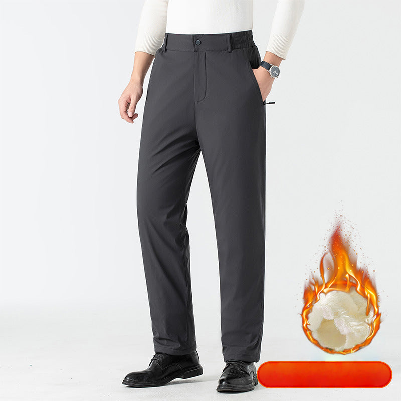 Nærbillede af stoffet på Graph-Lite mænds termobukser, der understreger varmekvalitet.