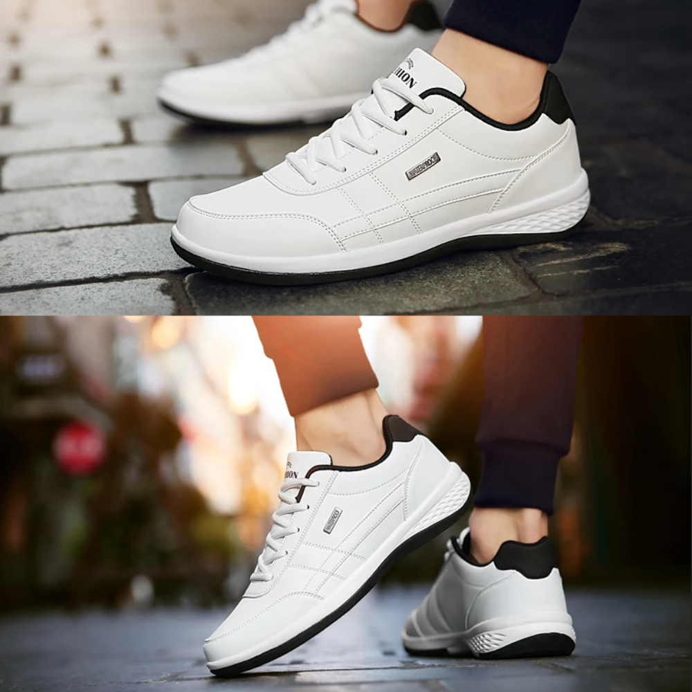 Blå ortopædiske mænds sneakers, perfekte hverdagssko med overlegen komfort og støtte til fødderne.