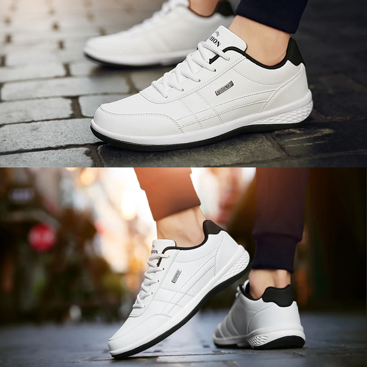 Blå ortopædiske mænds sneakers, perfekte hverdagssko med overlegen komfort og støtte til fødderne.