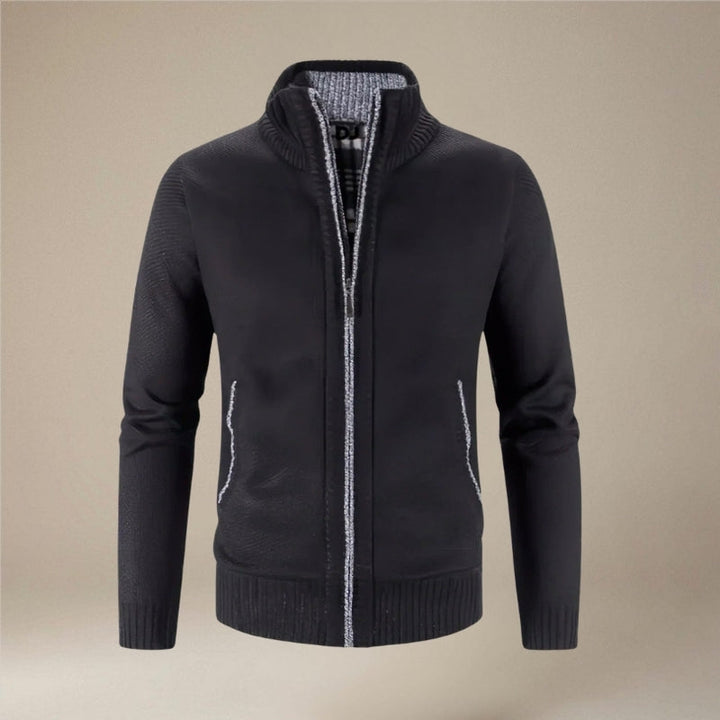 Smart herre cardigan med lynlås, i et moderne slim fit design, ideel til enhver lejlighed.