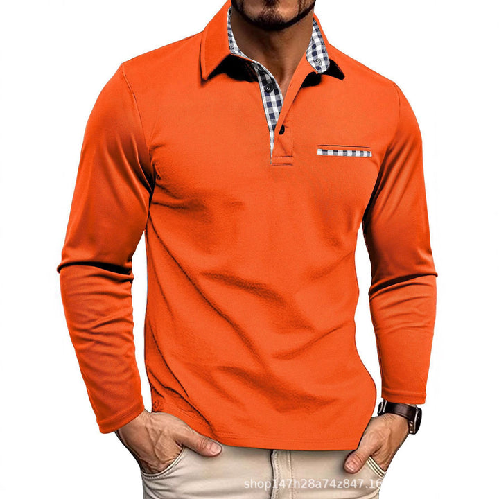 Kvalitets herretøj: slim fit poloshirt med lange ærmer og stilfuldt ternet design.