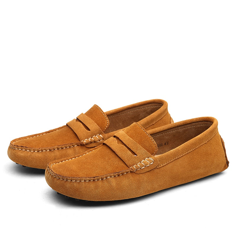 Grønne ruskind loafers for mænd, en unik og stilfuld tilføjelse til garderoben.