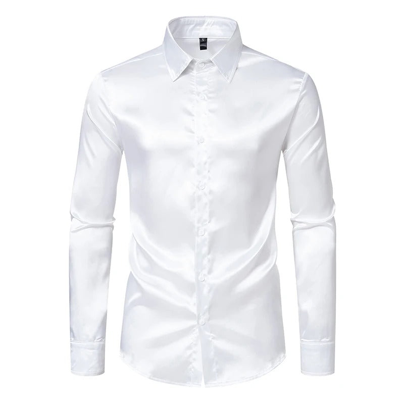 Moderne herreskjorte med et rent, stilfuldt design. Langærmet komfort, der passer til den modebevidste mand.