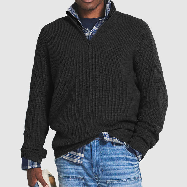 Alsidig lynlås trøje for mænd, ideel til kontor eller fritid, komfortabel og moderne herre-sweater.