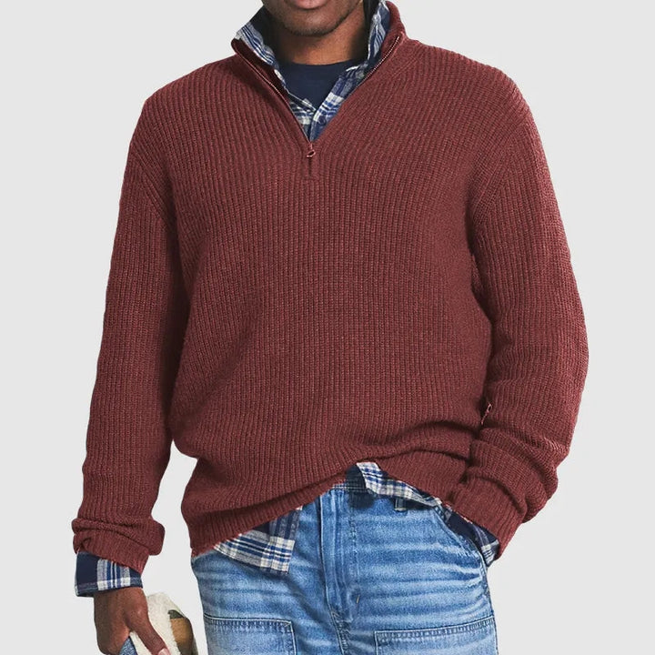 Komfortabel og alsidig lynlås trøje for mænd, en smart tilføjelse til enhver business eller casual stil.