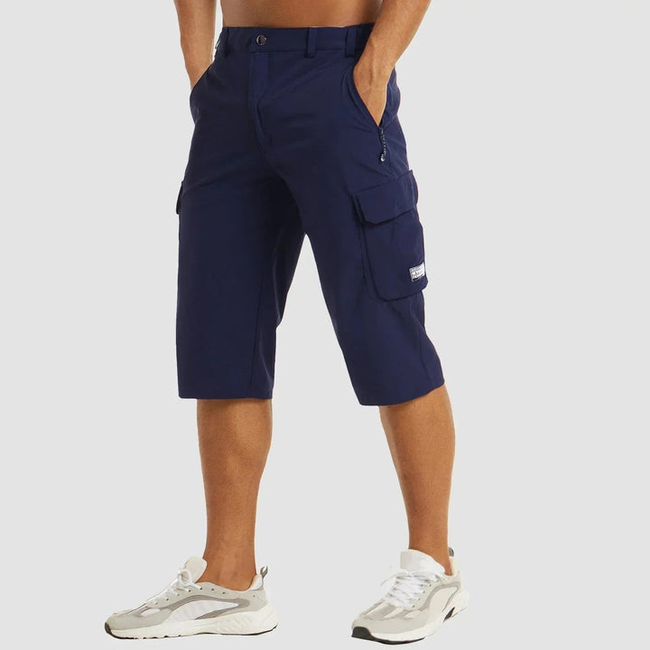 Alsidige herre cargo shorts med stræk; ideelle til fritid, udendørs og en behagelig, afslappet sommerdag.