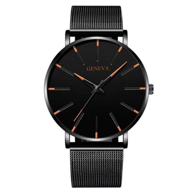 Alsidigt ultratyndt herre armbåndsur, minimalistisk stålur der passer til enhver lejlighed.