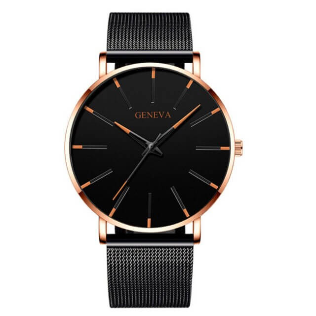 Ultratyndt herre armbåndsur, minimalistisk stålur med elegant og klassisk look.