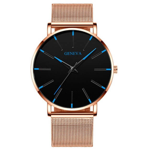 Vandafvisende herre armbåndsur, minimalistisk ultratyndt stålur med elegance og holdbarhed.