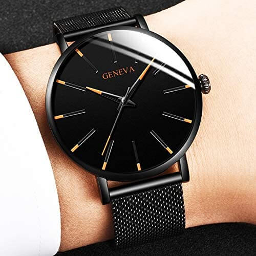 Stilrent ultratyndt herre armbåndsur i stål, et klassisk og minimalistisk modeur for mænd.