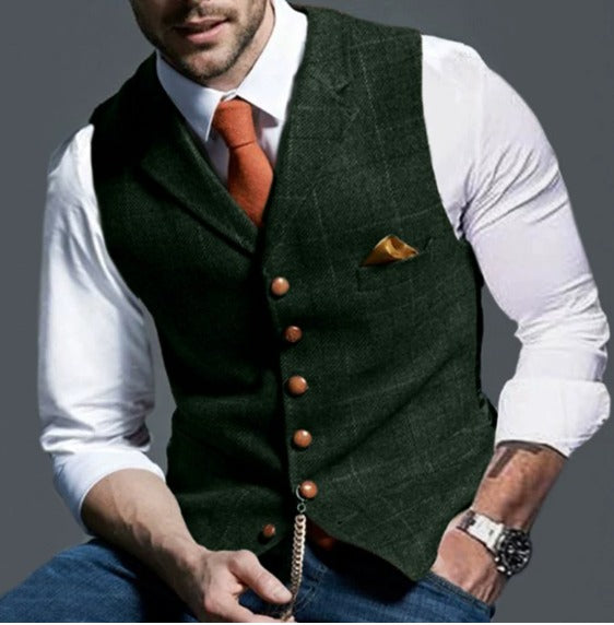 Smart mænds reverskrave vest, klassisk vintage design til herretøj.