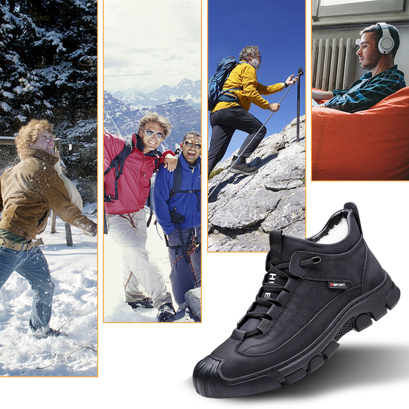 Sorte herre vintersneakers i moderne design, velegnet som stilfulde, varme hverdagssko til vinter.