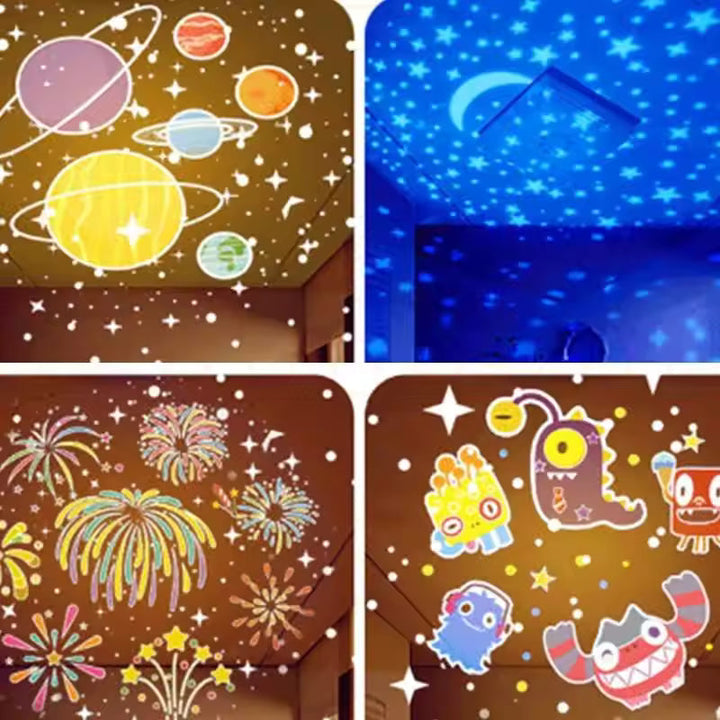 Kompakt magisk stjernehimmel projektor natlampe, ideel til ethvert børneværelse som en beroligende lyskilde.