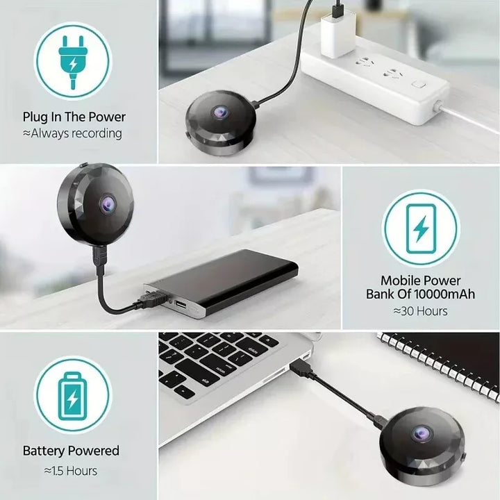 Magnetisk Mini WiFi-kamera med 1080P HD, nattesyn og magnetisk base til nem overvågning i hjemmet og på kontoret.