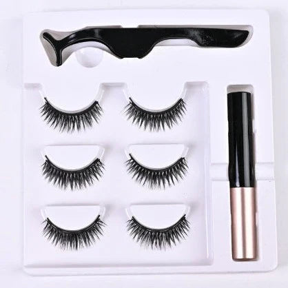 Magnetiske øjenvipper for ekstra volumen, naturligt look, nem at påføre uden lim, glamourøst udseende.