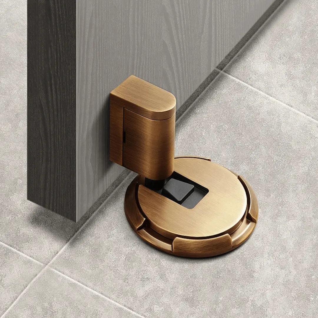 Magnetisk dørstopper uden boring, stærk magnetisk kraft, elegant design, selvklæbende, egnet til indendørs/udendørs brug.