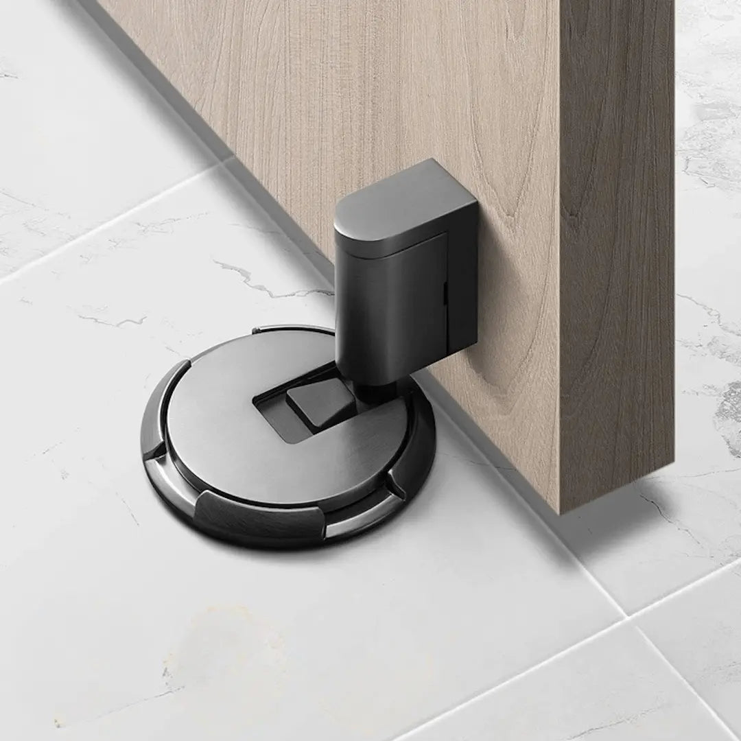 Magnetisk dørstopper uden boring, stærk magnetisk kraft, elegant design, selvklæbende, egnet til indendørs/udendørs brug.