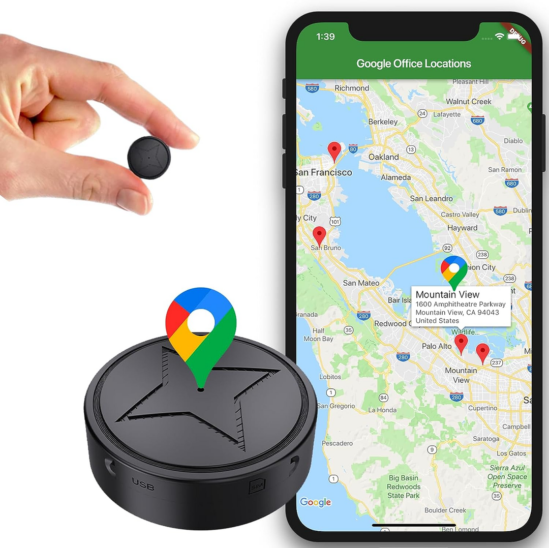 Magnetisk GPS tracker til køretøj, med realtidssporing, lydstreaming og overvågning for øget sikkerhed.