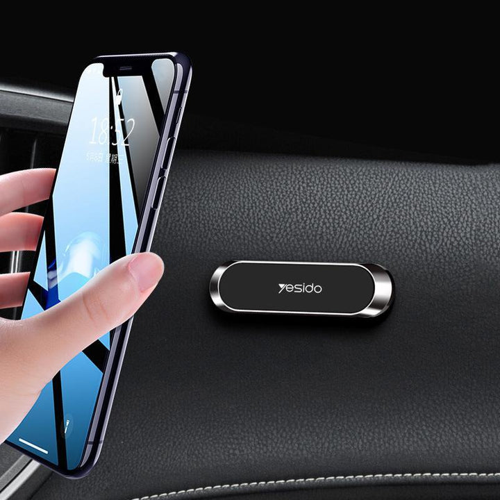 Magnetisk telefonholder til bil. Diskret og sikker smartphoneholder med stærk magnet.