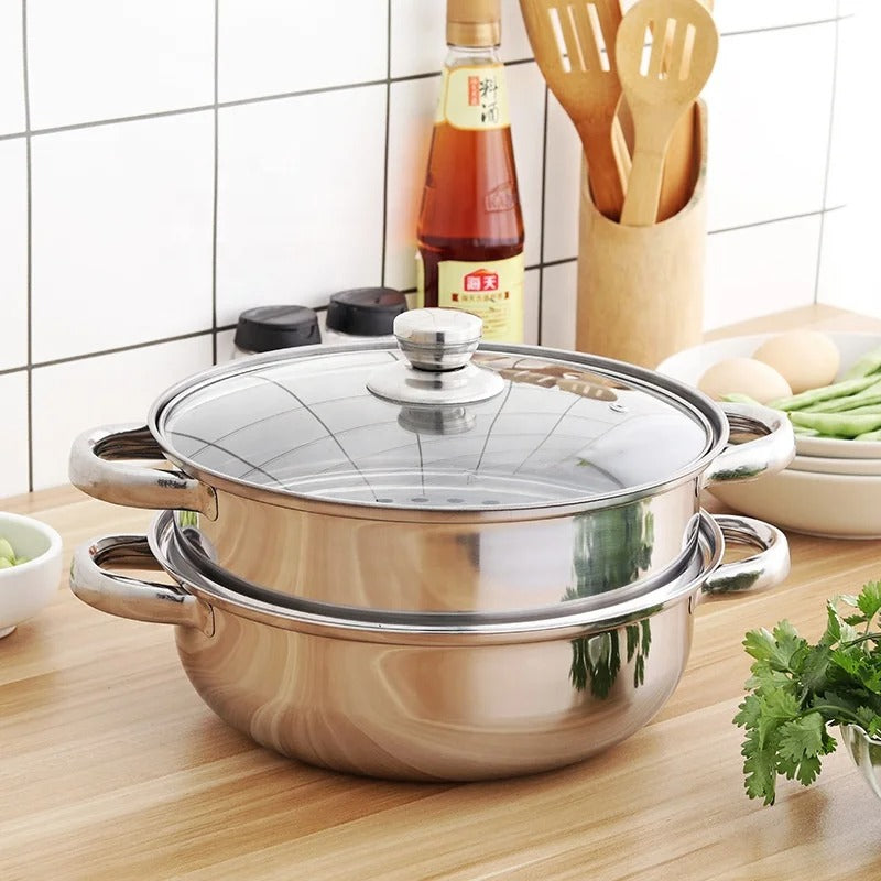 3-Lags Dampkoger - Rustfrit Stål Dampgryde