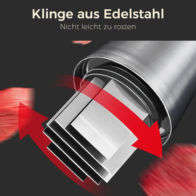 Manuel hvidløgshakker i rustfrit stål, pressestil, med skarpe knivblade, ideel til at hakke hvidløg og grøntsager.