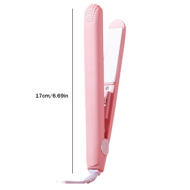MiniCurler 2-i-1 keramisk krølle- og glattejern i lilla, kompakt, ergonomisk, hurtig styling til rejser.