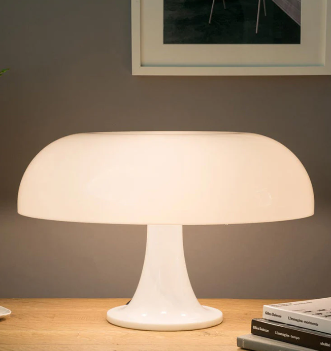 Minimalistisk LED-svampebordlampe med moderne design, varmt lys; ideel til soveværelse og stue