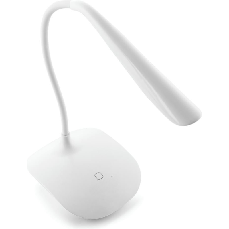 Moderne LED bordlampe i minimalistisk design på et sidebord. Skaber en varm atmosfære med stemningslys.