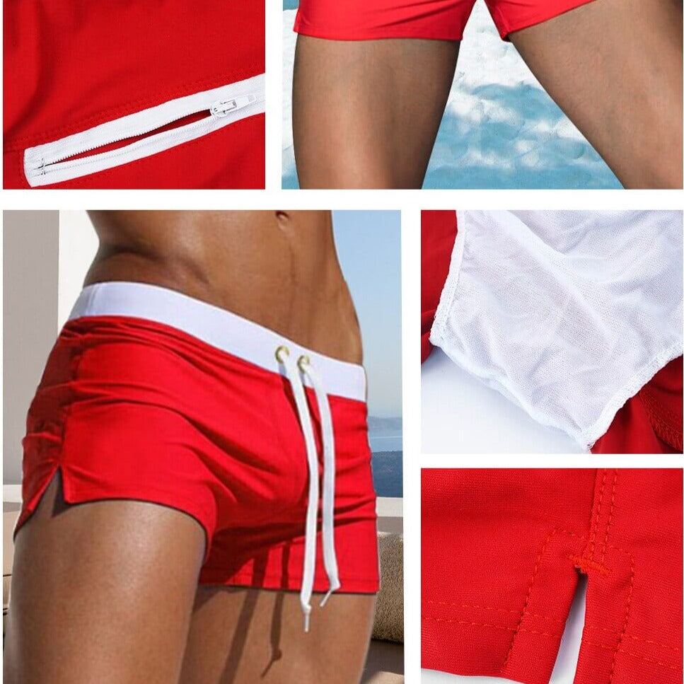 Moderne badeshorts, model 2024 i armygrøn, elegant design, komfortlinning, ideel til strand eller svømmehal, stilfuldt look