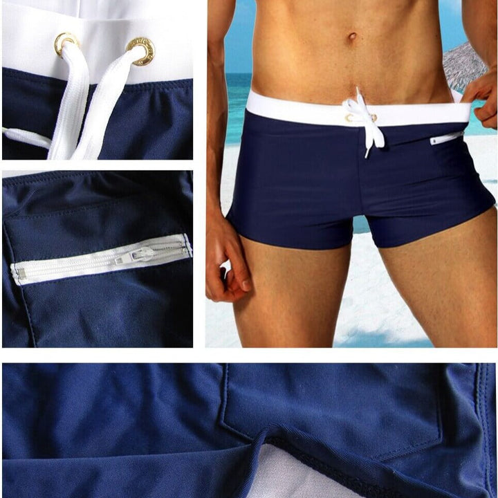 Moderne badeshorts, model 2024 i armygrøn, elegant design, komfortlinning, ideel til strand eller svømmehal, stilfuldt look