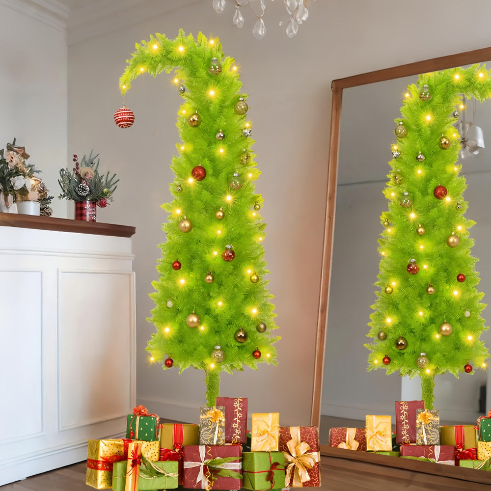 Stilrent, fleksibelt kunstigt juletræ. Bringer moderne julestemning til dit indendørs rum.