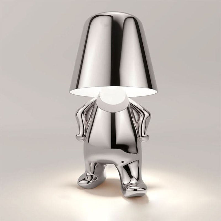 Guld LED bordlampe, moderne design. Genopladelig, trådløs med dæmpbart stemningslys til stilfuld indretning.
