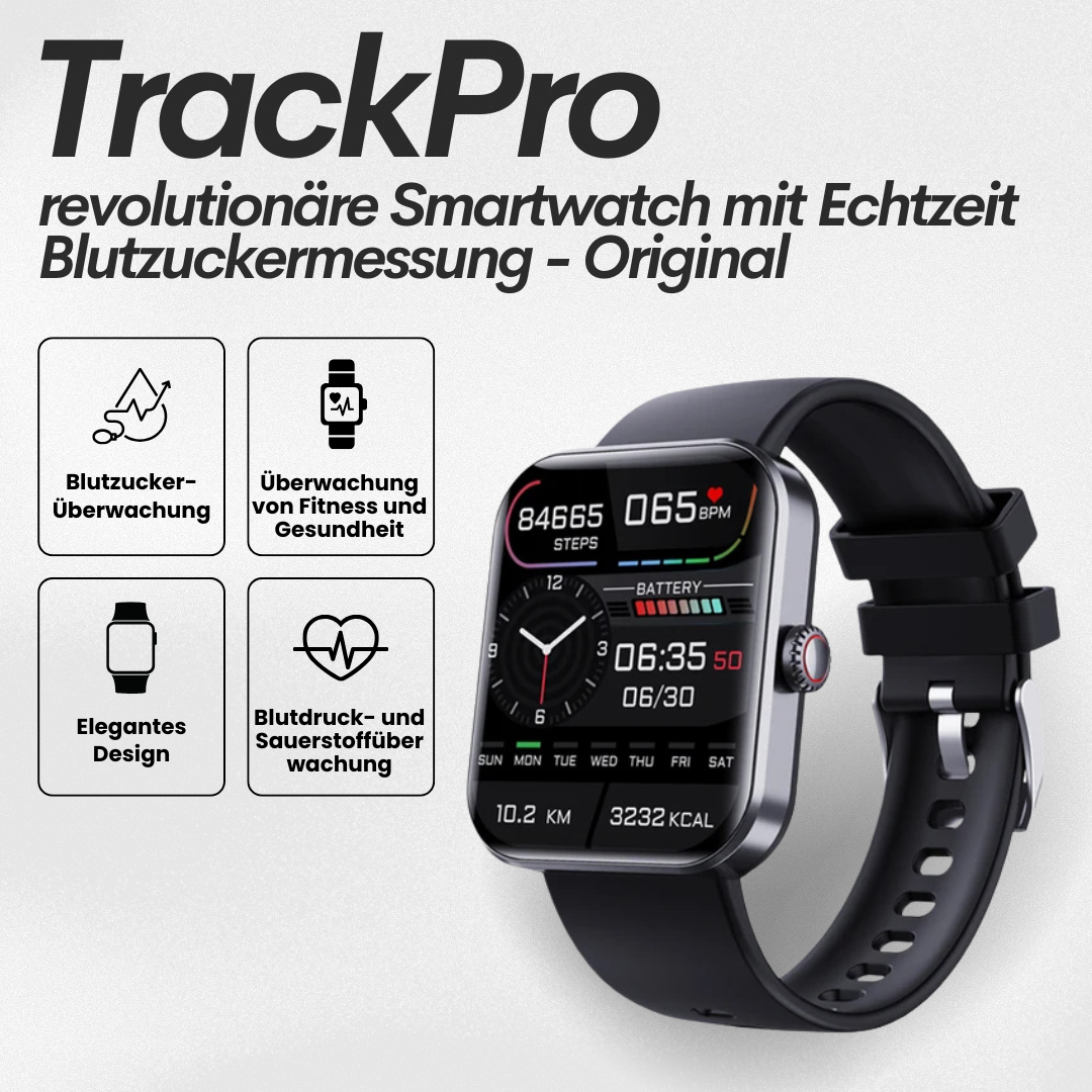 Moderne sundheds-smartwatch med realtidsmåling af blodsukker
