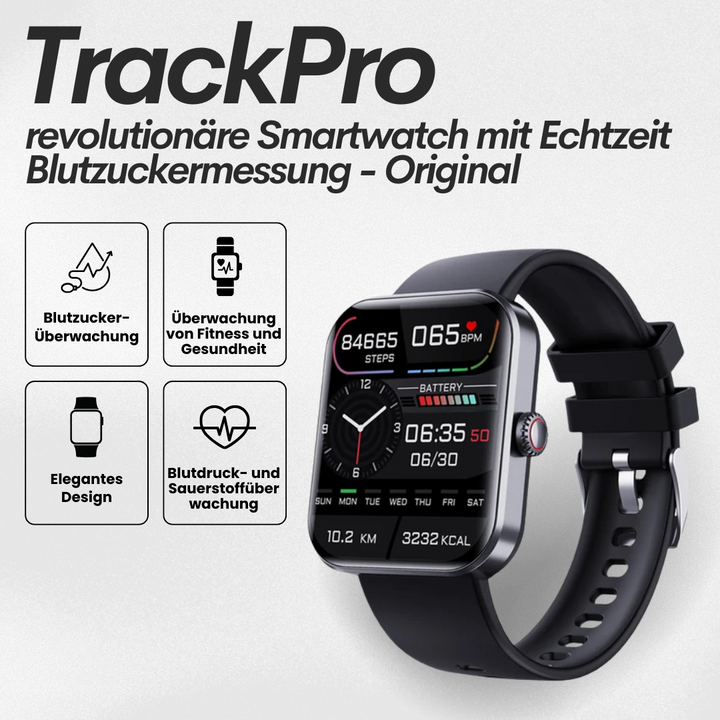 Moderne sundheds-smartwatch med realtidsmåling af blodsukker
