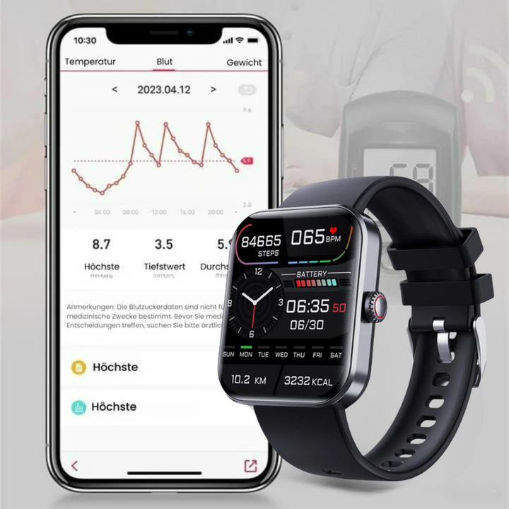 Detaljebillede af TrackPro Smartwatch's skærm