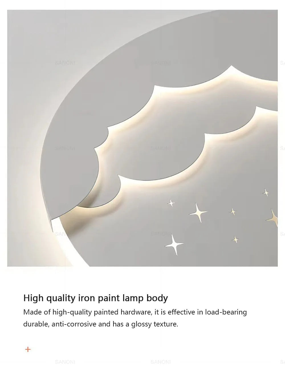 Moderne LED-væglampe, hvid, minimalistisk, energieffektiv, til stue, soveværelse, nem installation.