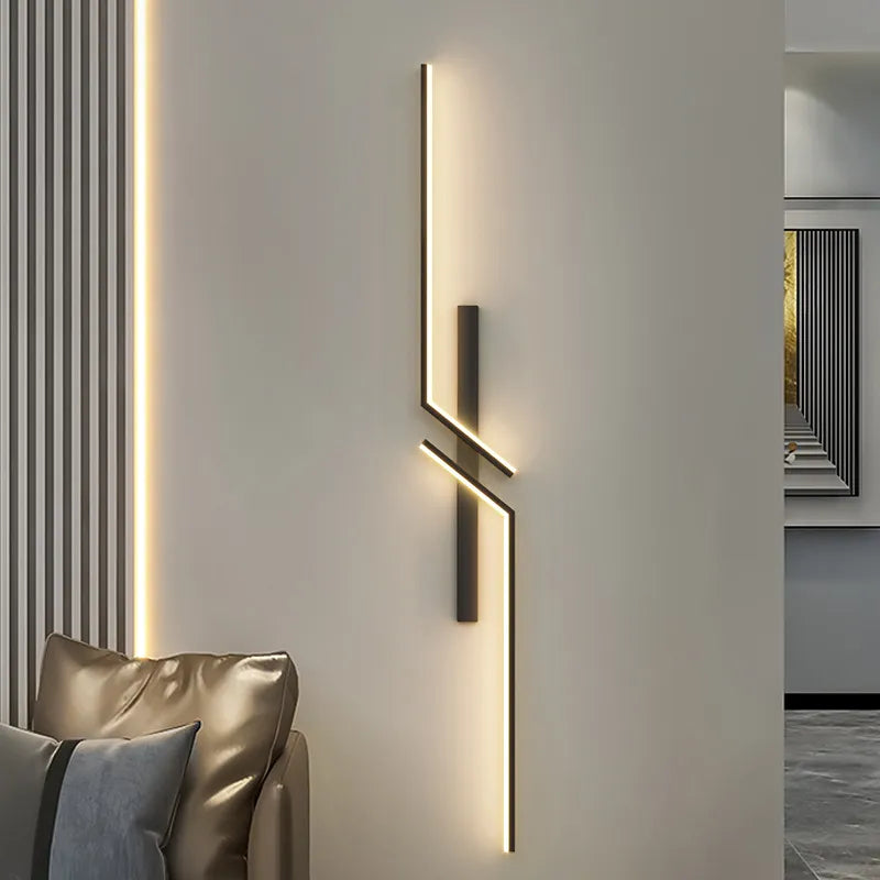 Moderne Mensah væglampe i 3 farver: Kold hvid, sort, varm hvid; elegant, stilfuldt design, ideel til stuer