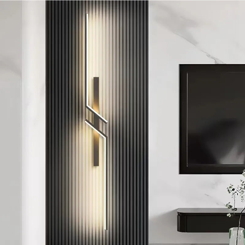 Moderne Mensah væglampe i 3 farver: Kold hvid, sort, varm hvid; elegant, stilfuldt design, ideel til stuer