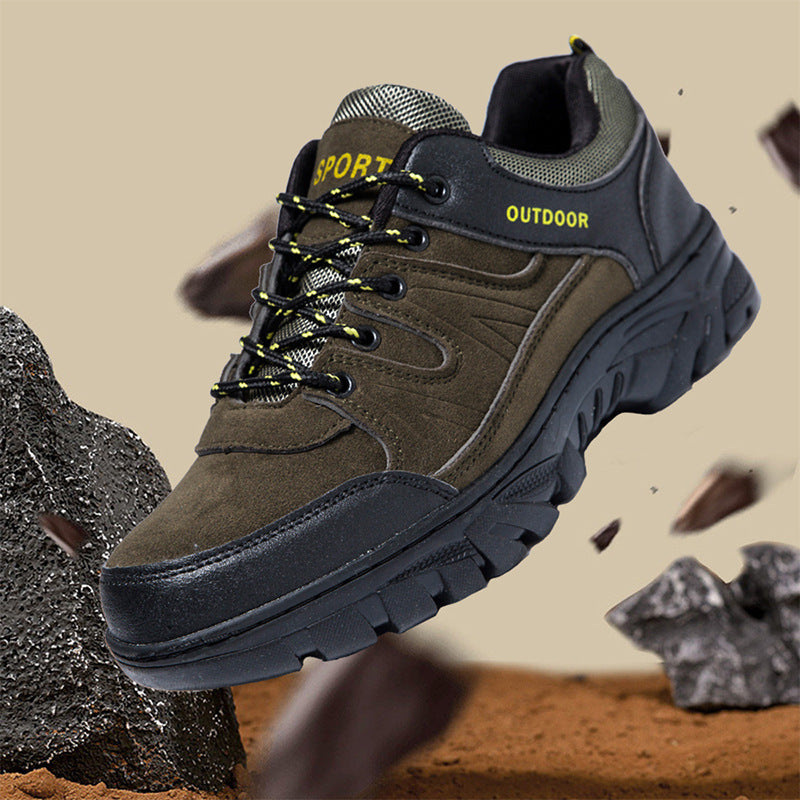 Moderne herre outdoor-sneakers, åndbar, skridsikker sål, ideel til eventyr og hverdag, komfortabel og robust.