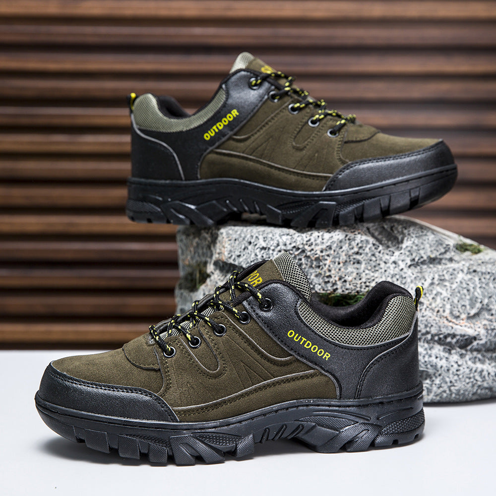 Moderne herre outdoor-sneakers, åndbar, skridsikker sål, ideel til eventyr og hverdag, komfortabel og robust.