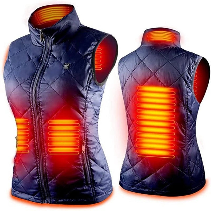 Stilfuld USB-opvarmet vest i grå, sporty og elegant, med indbygget varmefunktion, ideel til kolde dage, bomuld-polyester