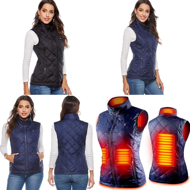 Stilfuld USB-opvarmet vest i grå, sporty og elegant, med indbygget varmefunktion, ideel til kolde dage, bomuld-polyester