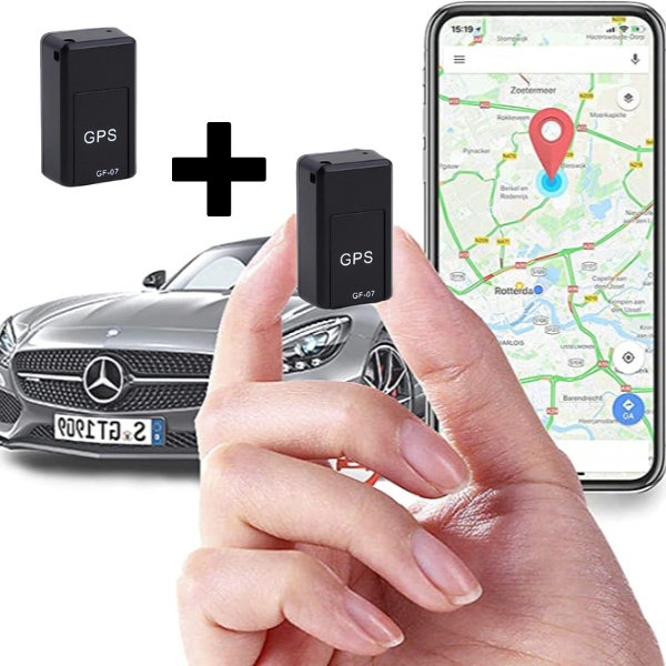 Nærbillede af mini GPS-tracker med lyd & magnet til live-sporing og tyverisikring.