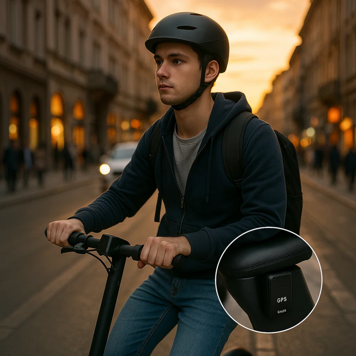Kompakt GPS-tracker med magnet på cykelramme til præcis cykelsporing og tyverisikring.