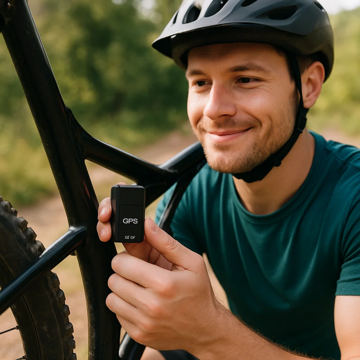 Mini GPS-tracker ved nøgler/pung for nem tyverisikring og effektiv ejendelssporing.