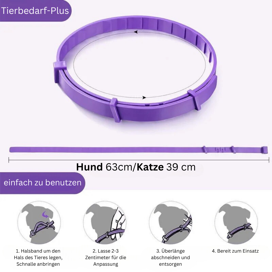 Naturligt, vandtæt feromonhalsbånd til hunde og katte, gråt design, reducerer stress og angst.
